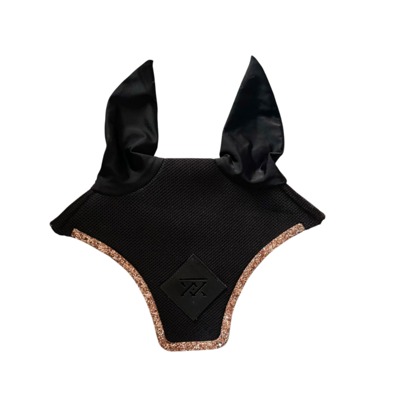 Oxxer - Bonnet court pour chevaux Diamant noir paillettes rose gold | - Ohlala
