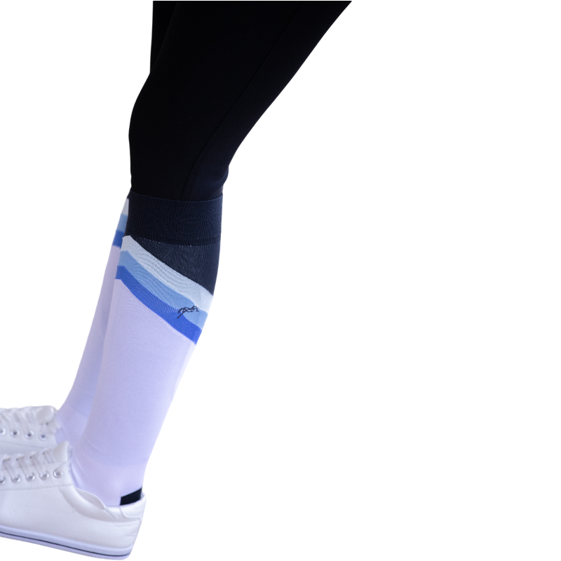 Pénélope - Chaussettes d'équitation Fun bleu et blanc (x2) | - Ohlala