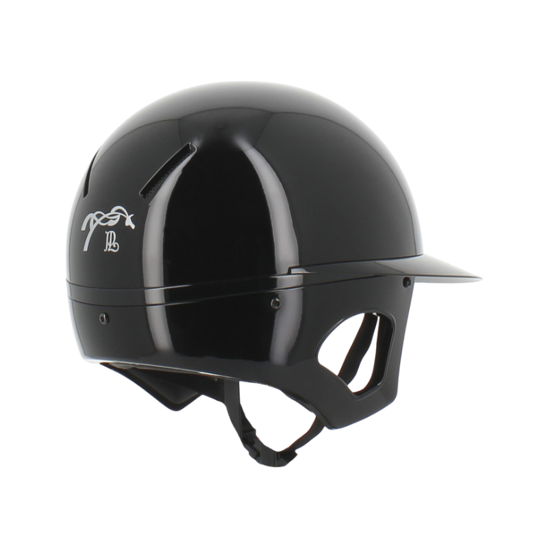 Pénélope - Casque d'équitation visière polo noir brillant Pénélope X Freejump | - Ohlala