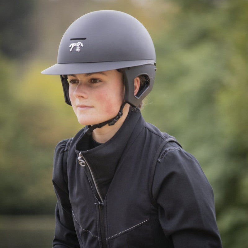 Pénélope - Casque d'équitation visière polo noir mat Pénélope X Freejump | - Ohlala