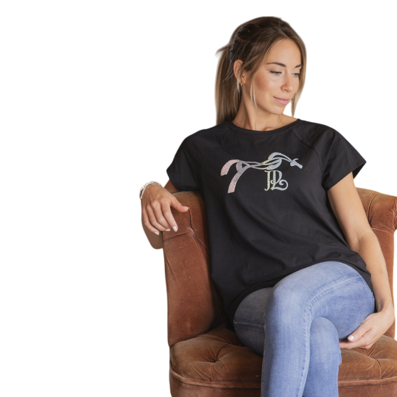 Pénélope - T-shirt manches courtes femme Funky noir | - Ohlala