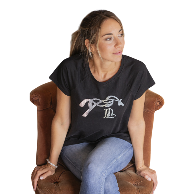 Pénélope - T-shirt manches courtes femme Funky noir | - Ohlala