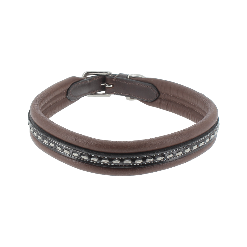 Pénélope store - Collier pour chien Point Sellier havane | - Ohlala