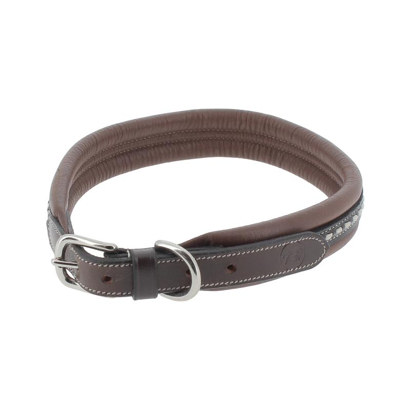 Pénélope store - Collier pour chien Point Sellier havane | - Ohlala