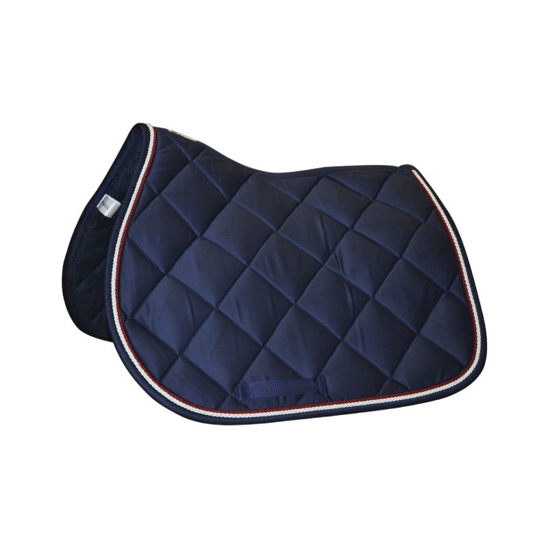 Privilège Equitation - Tapis de selle Palm Beach marine/ rouge/ blanc | - Ohlala