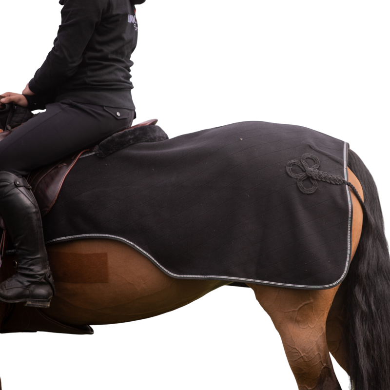 Paddock Sports - Couvre-reins polaire Diagonal noir | - Ohlala