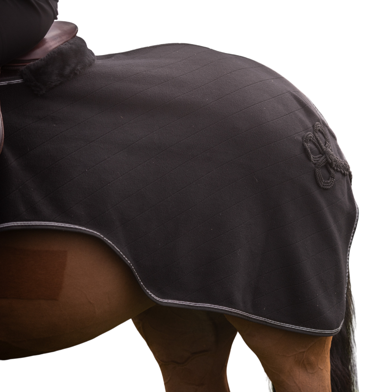 Paddock Sports - Couvre-reins polaire Diagonal noir | - Ohlala