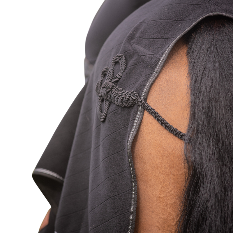 Paddock Sports - Couvre-reins polaire Diagonal noir | - Ohlala