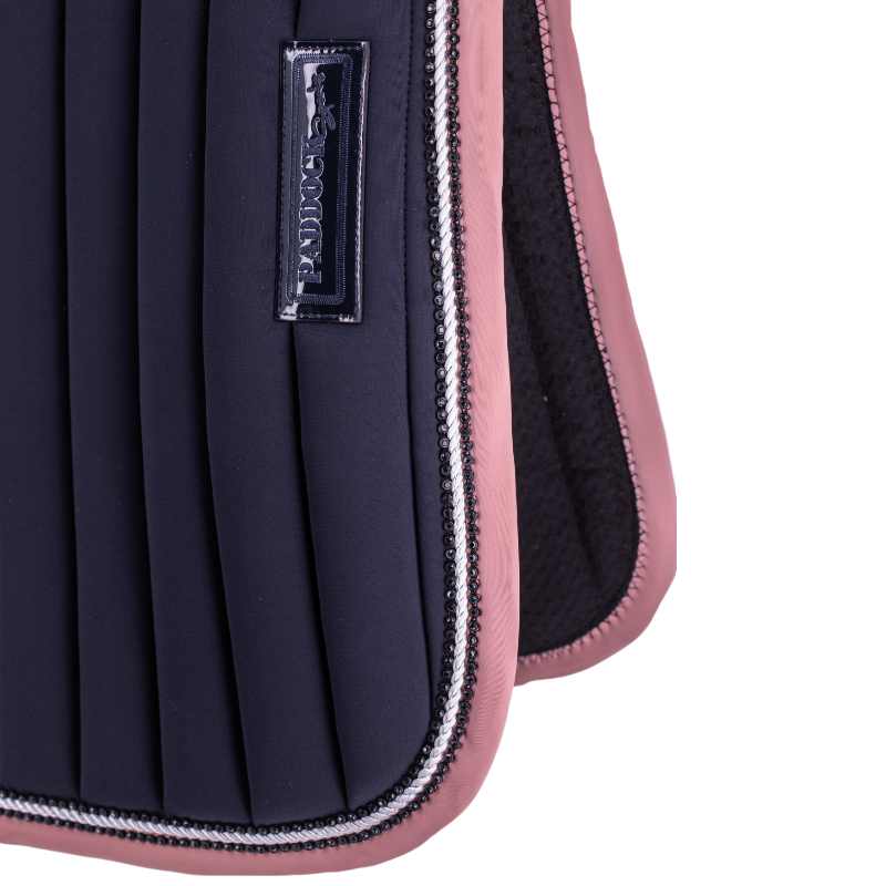 Paddock Sports - Tapis de selle Verticali marine/rose | - Ohlala