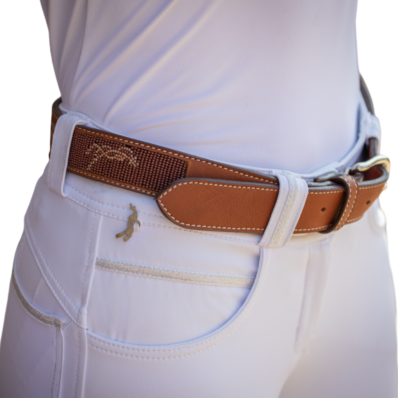 Pénélope - Ceinture femme Pearlog cognac/ caramel | - Ohlala
