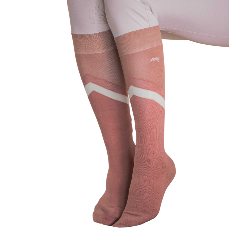 Pénélope - Chaussettes d'équitation Fun rose/ blanc x2 | - Ohlala