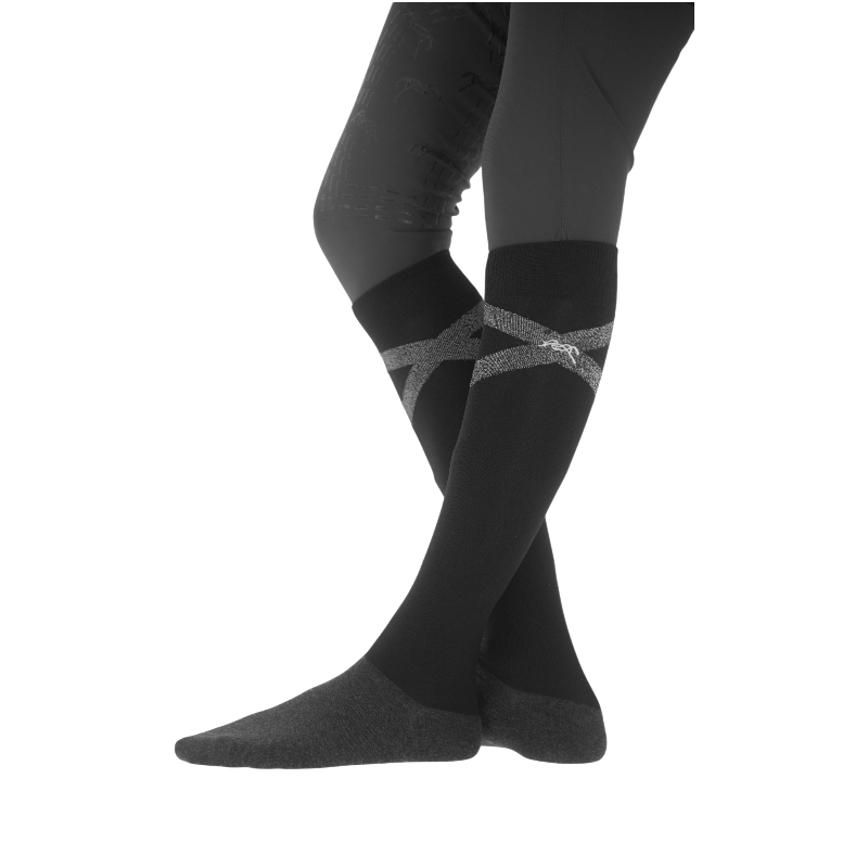 Pénélope - Chaussettes d'équitation Gummy noir | - Ohlala
