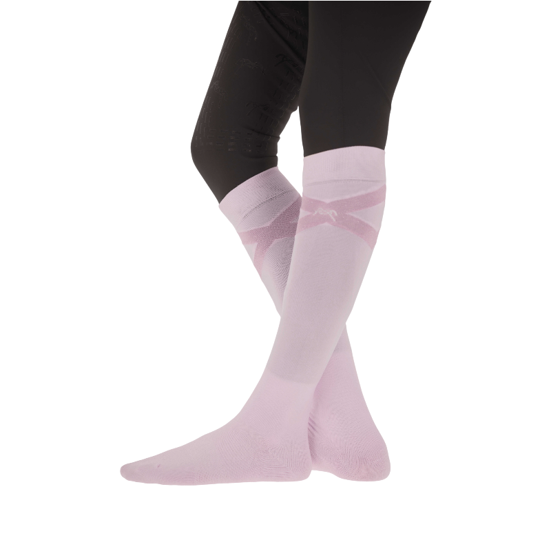 Pénélope - Chaussettes d'équitation Gummy rose pale | - Ohlala