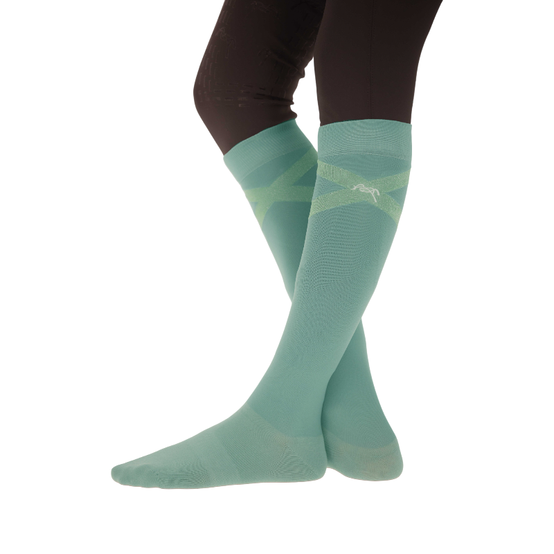 Pénélope - Chaussettes d'équitation Gummy vert sauge | - Ohlala
