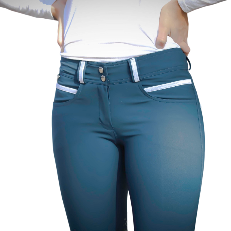 Pénélope - Pantalon d’équitation femme Fun Pushup bleu canard | - Ohlala