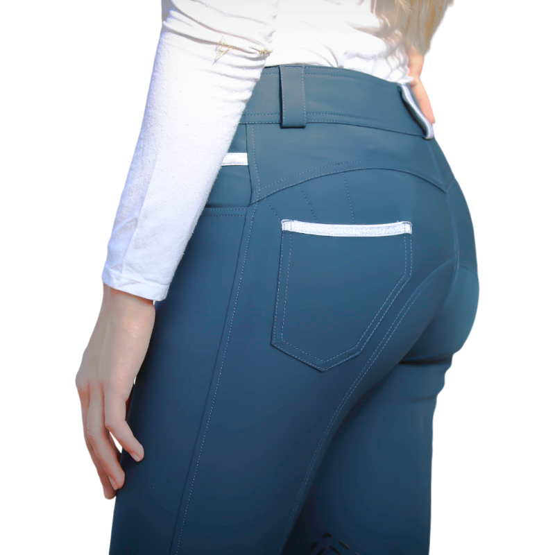 Pénélope - Pantalon d’équitation femme Fun Pushup bleu canard | - Ohlala