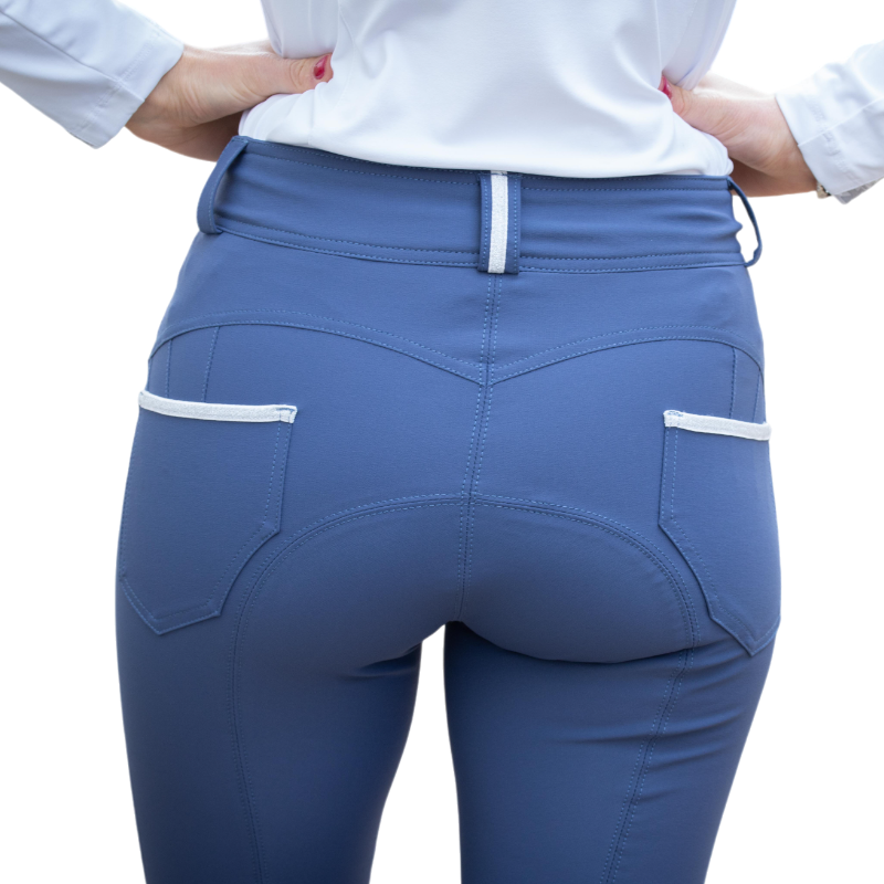 Pénélope - Pantalon d'équitation femme Fun Pushup bleu dauphin | - Ohlala
