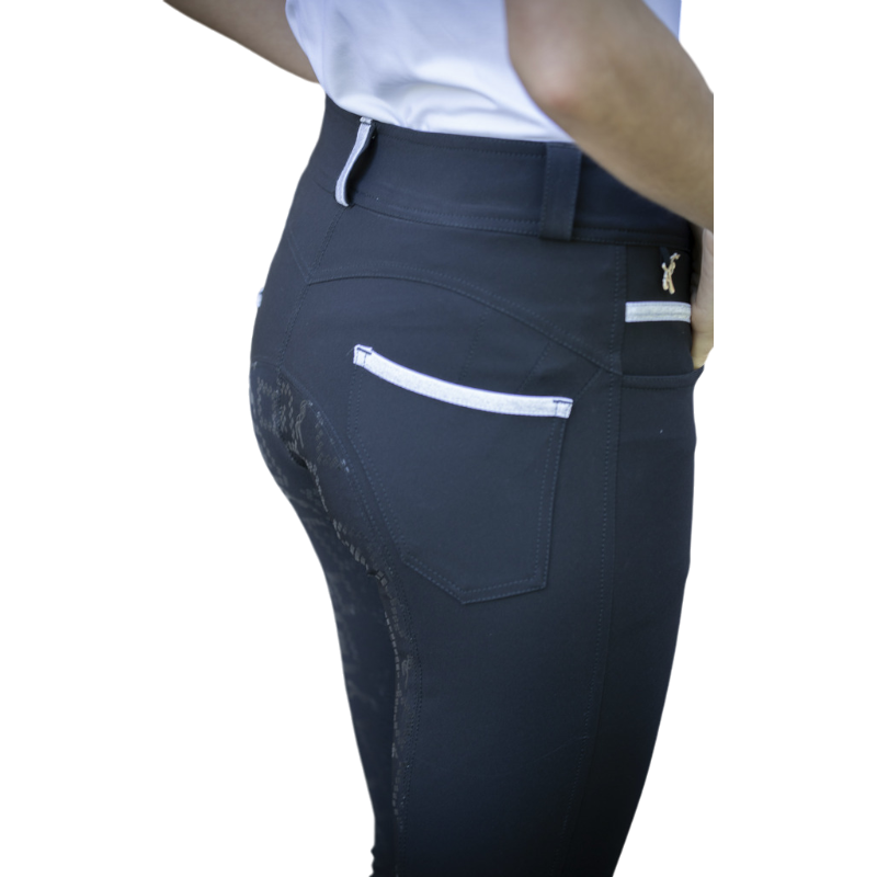 Pénélope - Pantalon d'équitation femme Fun Pushup full seat noir | - Ohlala