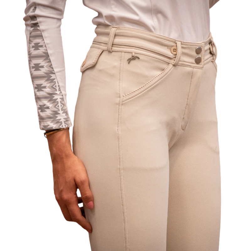 Pénélope - Pantalon d'équitation femme Point Sellier crème | - Ohlala