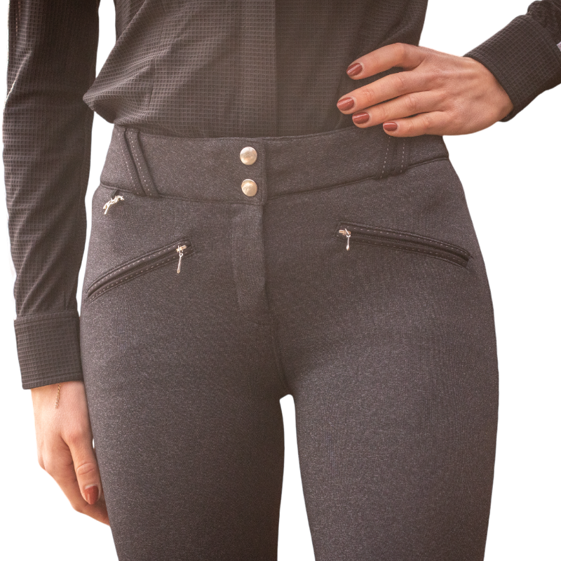 Pénélope - Pantalon d'équitation femme Romy gris chiné | - Ohlala