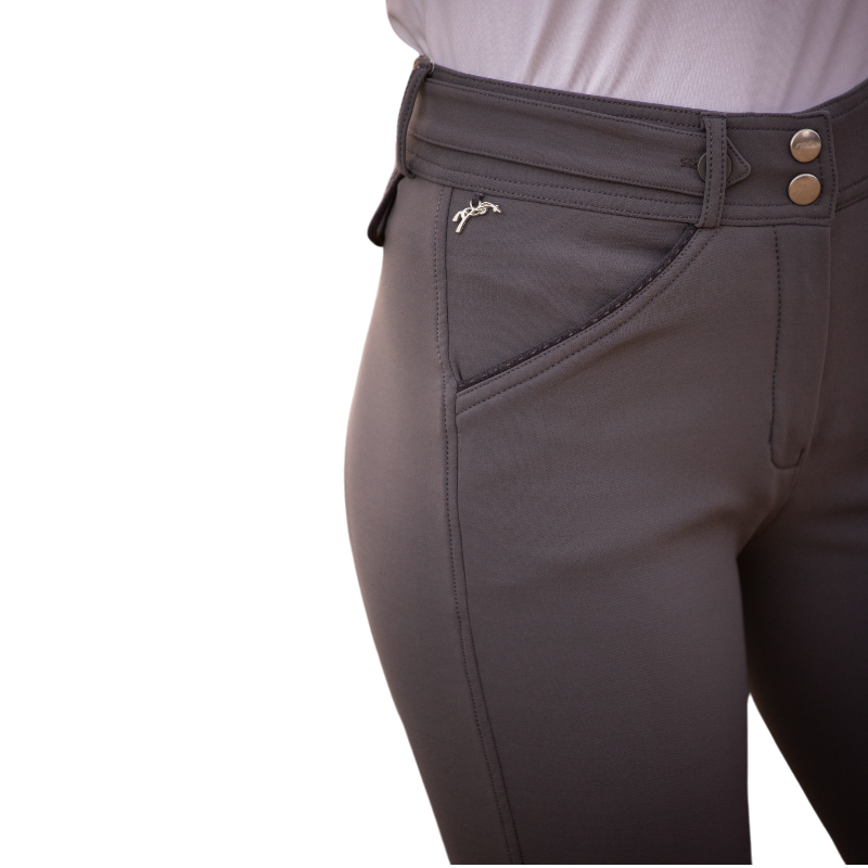 Pénélope - Pantalon d'équitation femme point sellier gris foncé | - Ohlala
