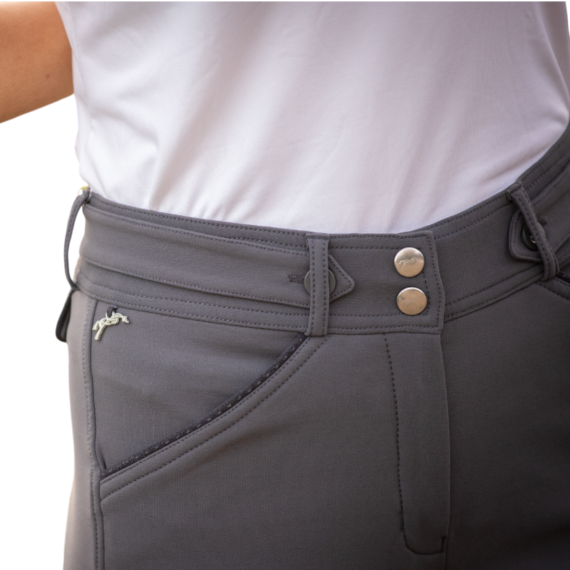 Pénélope - Pantalon d'équitation femme point sellier gris foncé | - Ohlala