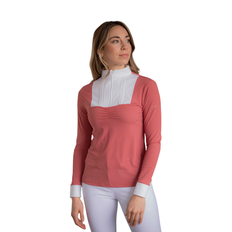 Pénélope - Polo de concours manches longues femme Florence terracotta | - Ohlala