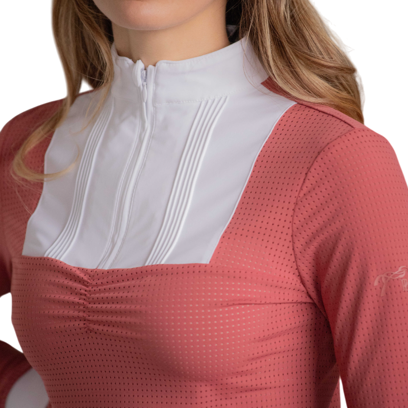 Pénélope - Polo de concours manches longues femme Florence terracotta | - Ohlala