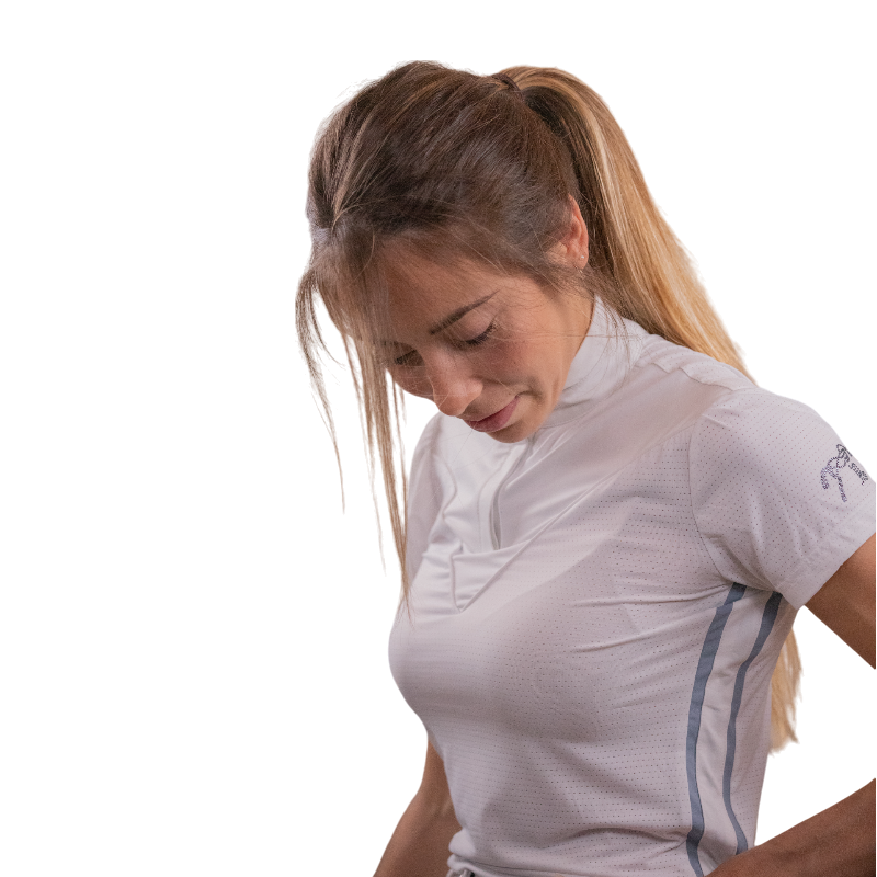 Pénélope - Polo de concours manches courtes femme Moon Mesh blanc | - Ohlala