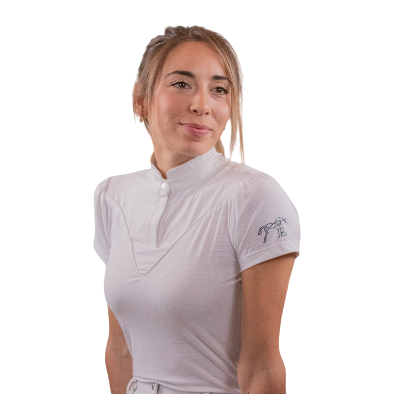 Pénélope - Polo de concours manches courtes femme Moon Mesh blanc | - Ohlala