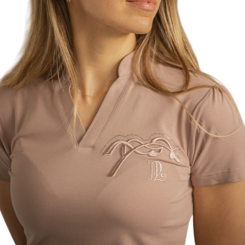 Pénélope - Polo manches courtes femme Josie beige/ rose | - Ohlala