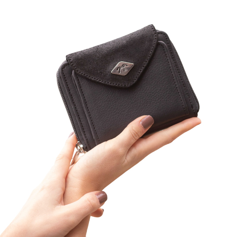 Pénélope - Porte monnaie Clémence noir glitter | - Ohlala