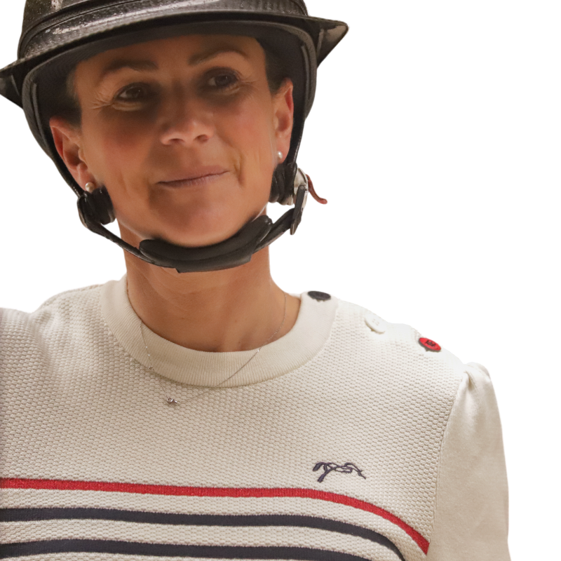 Pénélope - Pull manches longues femme Maelle écru / marine / rouge | - Ohlala