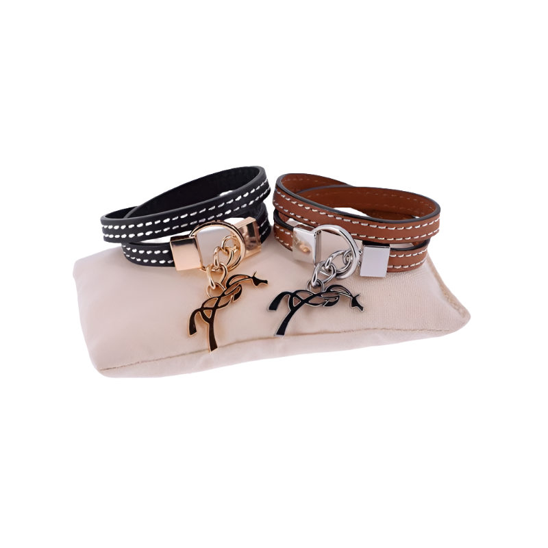 Pénélope - Bracelet Signature cognac | - Ohlala