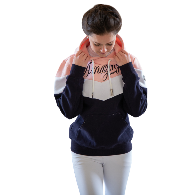 Pénélope - Sweat Artémis marine/ blanc/ rose | - Ohlala