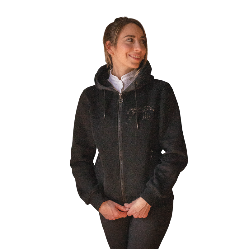 Pénélope - Sweat à capuche zippé femme Fluore noir | - Ohlala