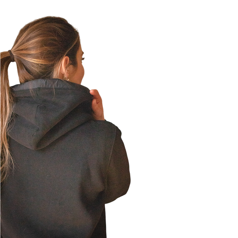 Pénélope - Sweat à capuche zippé femme Fluore noir | - Ohlala