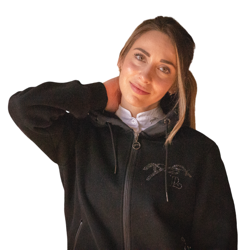 Pénélope - Sweat à capuche zippé femme Fluore noir | - Ohlala