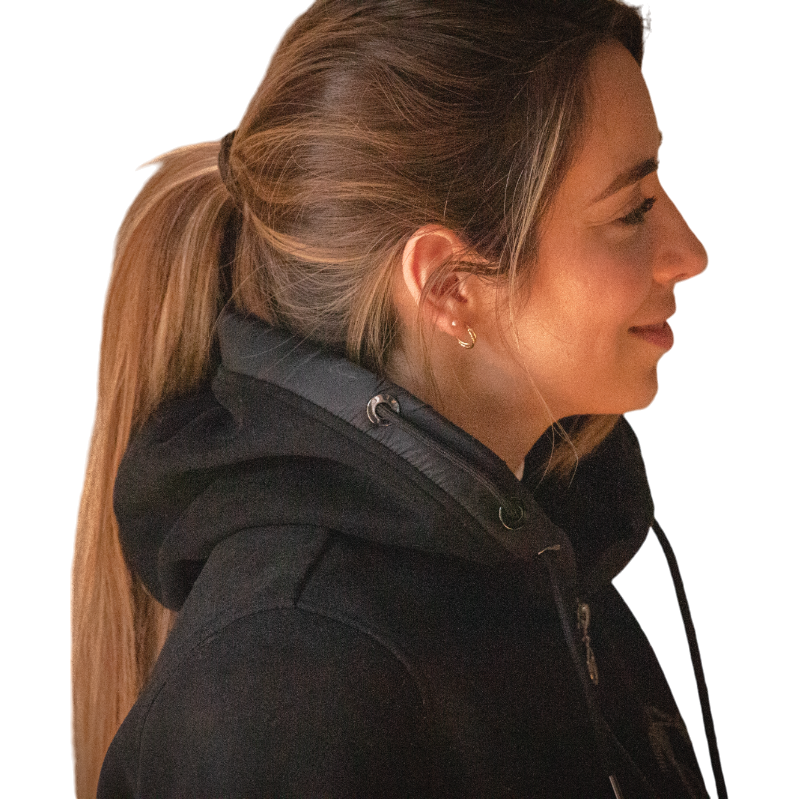 Pénélope - Sweat à capuche zippé femme Fluore noir | - Ohlala