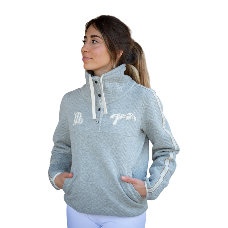 Pénélope - Sweat femme Pépita gris | - Ohlala