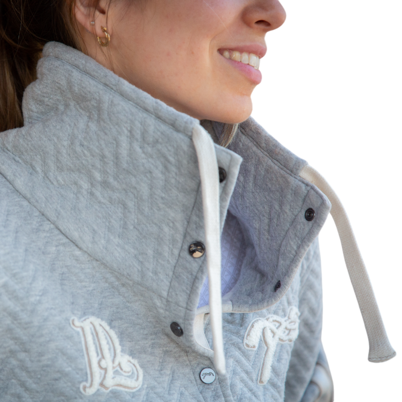 Pénélope - Sweat femme Pépita gris | - Ohlala