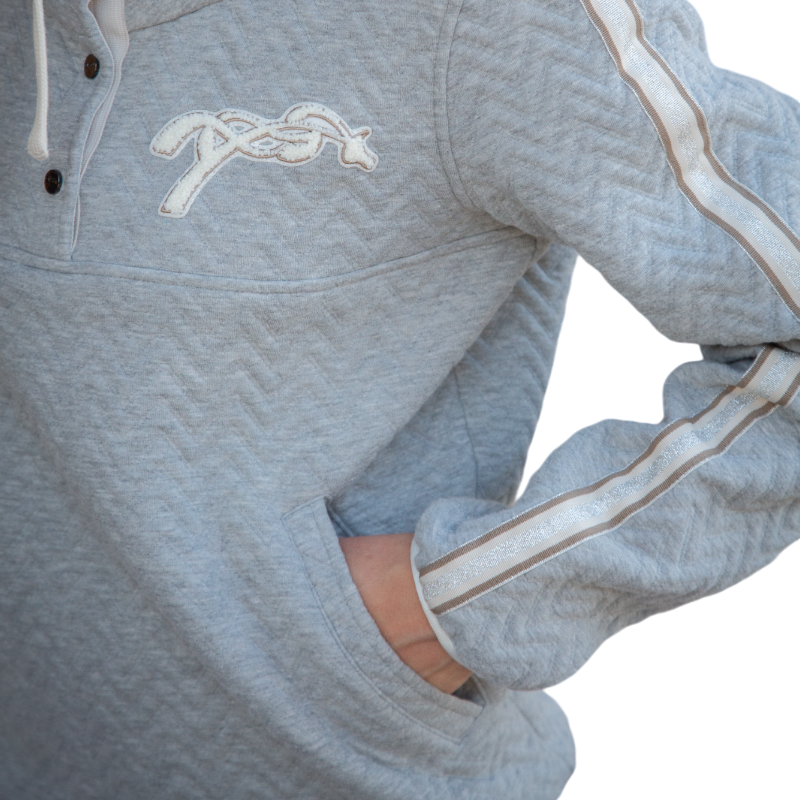 Pénélope - Sweat femme Pépita gris | - Ohlala