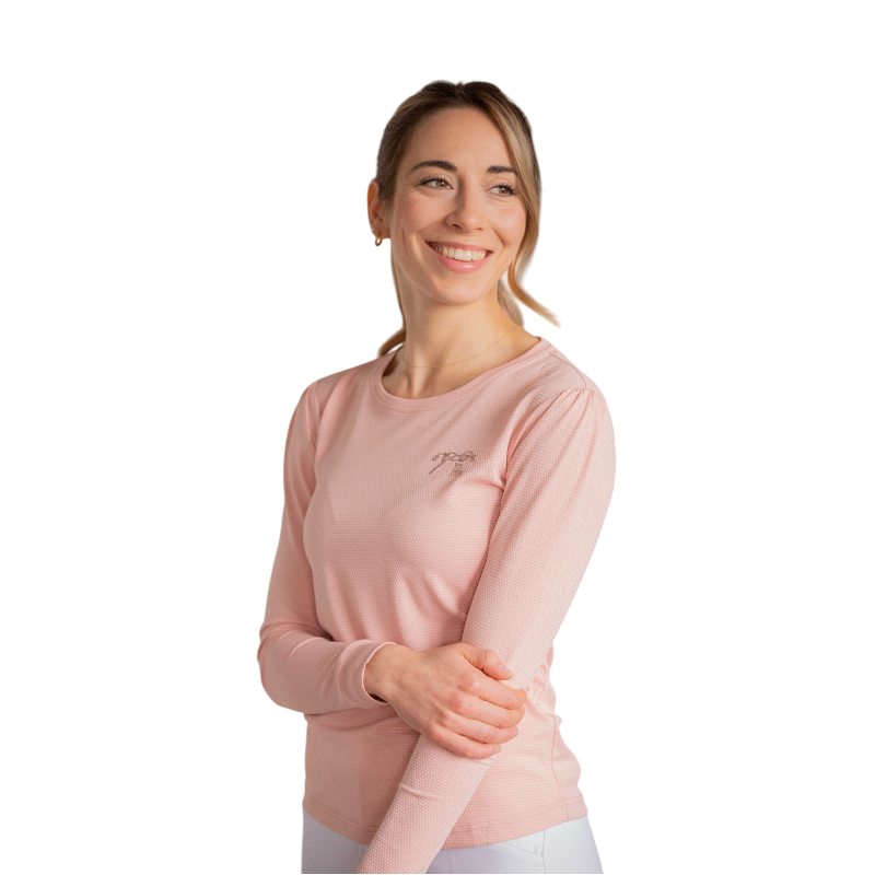 Pénélope - T-shirt manches longues femme Techty Honey rose | - Ohlala