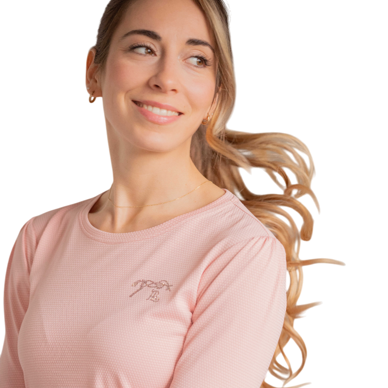 Pénélope - T-shirt manches longues femme Techty Honey rose | - Ohlala