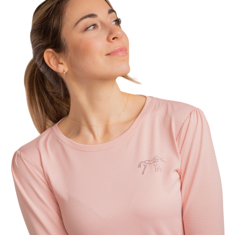 Pénélope - T-shirt manches longues femme Techty Honey rose | - Ohlala