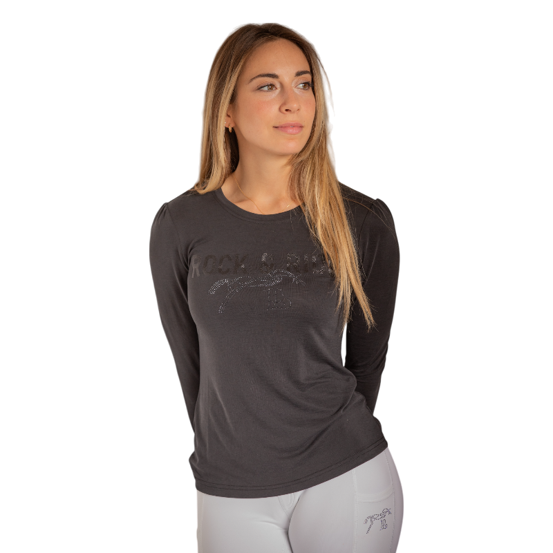 Pénélope - T-shirt manches longues femme Lovely anthracite | - Ohlala