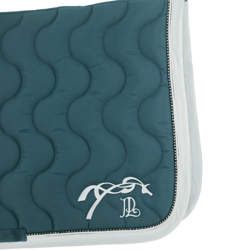 Pénélope - Tapis de selle Diamant bleu canard/ blanc | - Ohlala