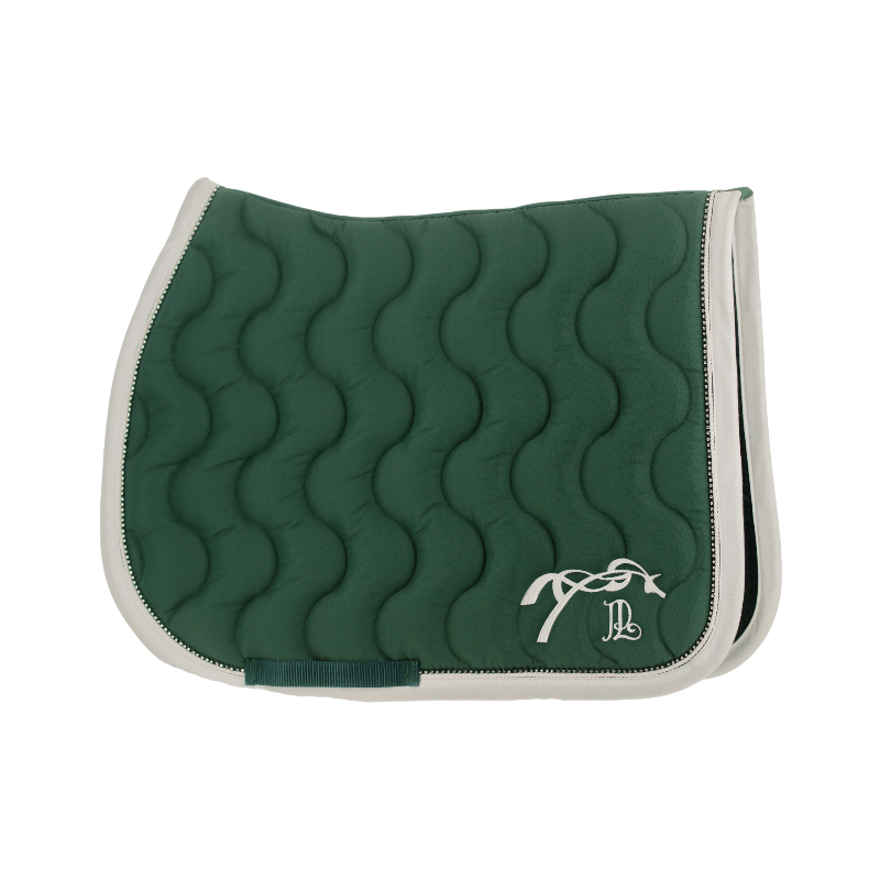 Pénélope - Tapis de selle Diamant vert foncé/ blanc | - Ohlala