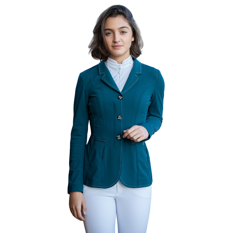 Pénélope - Veste de concours femme Paris Air soft bleu canard | - Ohlala