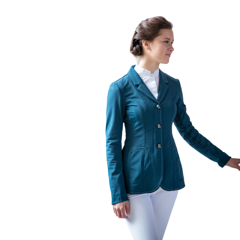 Pénélope - Veste de concours femme Paris Air soft bleu canard | - Ohlala